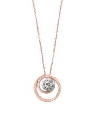 UPC 191120001227 product image for Effy 0.24 TCW Diamond and 14K Rose Gold Pendant Twirl Necklace-ROSE GOLD-One Siz | upcitemdb.com