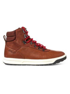 UPC 191232000439 product image for Polo Ralph Lauren Leather Hi-Top Sneakers-BROWN-10 | upcitemdb.com