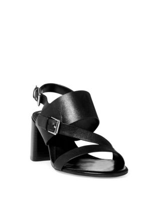 UPC 191232063731 product image for Lauren Ralph Lauren Florin Vachetta Leather Sandals-BLACK-10 | upcitemdb.com