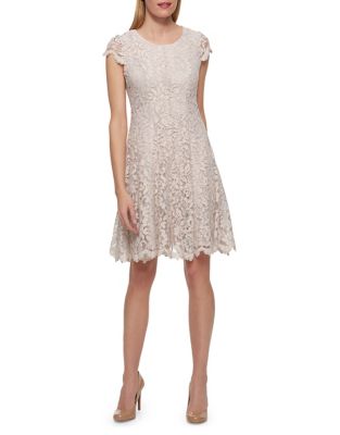 cap sleeve fit and flare dress