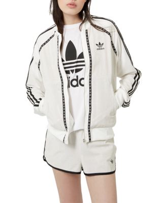 adidas white track jacket women's