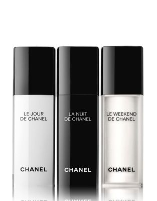 Le Jour La Nuit Le Weekend Trio by Chanel for Unisex - 3 Pc Kit 0.5oz Le  Jour De Chanel - Reactivate 0.5oz La Nuit De Chanel - Recharge 0.5oz Le  Weekend