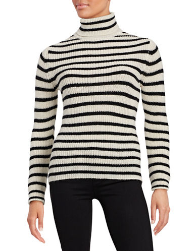 EAN 3662091359640 product image for Iro Seely Striped Turtleneck Sweater-NATURAL-Medium | upcitemdb.com