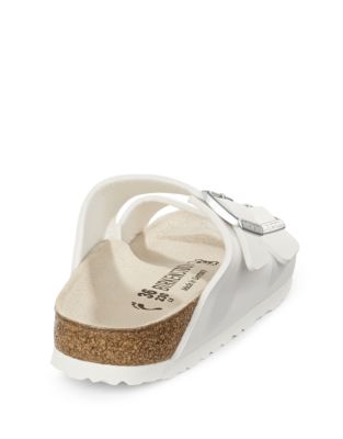 white double band sandals
