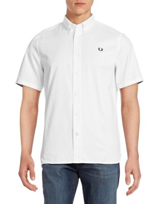EAN 5034604430388 product image for Fred Perry Classic Twill Shirt-WHITE-Medium | upcitemdb.com