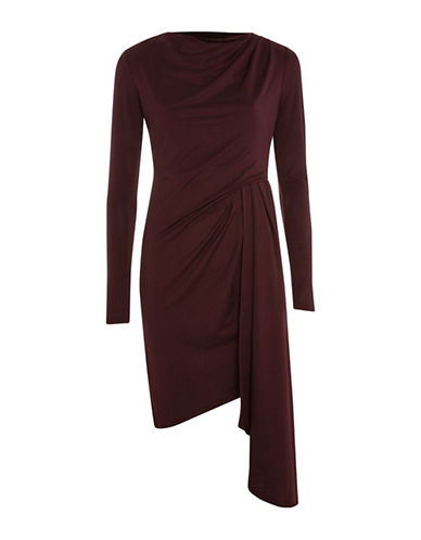 EAN 5045440950695 product image for Topshop Asymmetric Crepe Drape Dress-BURGUNDY-UK 8/US 4 | upcitemdb.com