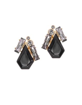 EAN 5057541024793 product image for Ted Baker London Patiaa Swarovski Crystal Pentadrop Stone Clip Earrings-BLACK-On | upcitemdb.com