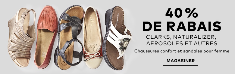 40 % de rabais sur les chaussures confort et les sandales pour femme