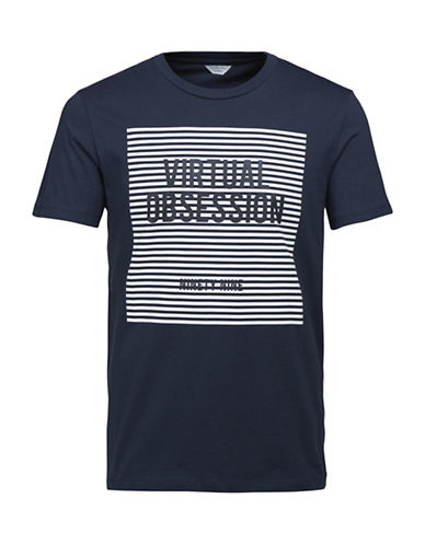 Jack & Jones Graphic T-Shirt-DARK BLUE-Small