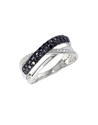 UPC 607649000233 product image for Effy 14K White Gold, White And Black 0.59ct Diamond Ring - Diamond - 7 | upcitemdb.com