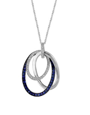 UPC 607649836962 product image for Effy 14K White Gold Sapphire Pendent Necklace with 0.21 TCW Diamonds-SAPPHIRE-On | upcitemdb.com