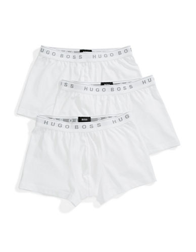 UPC 610769904190 product image for Hugo Boss Three Pack of Cotton Boxer Briefs - White - Small | upcitemdb.com