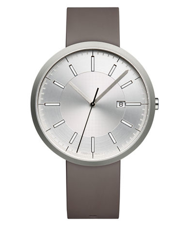 Uniform Wares Three-Hand Calendar Watch in Brushed Steel 