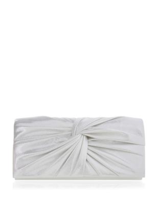 UPC 639268040222 product image for Nina Ruched Faux Suede Clutch-SILVER-One Size | upcitemdb.com