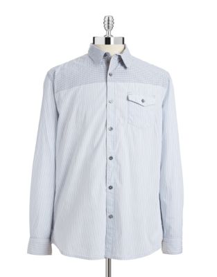 Dkny Jeans Contrast Yoke Sport Shirt-LIGHT BLUE-Small