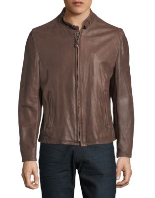 UPC 658309654037 product image for Schott Nyc Vintage Leather Cafe Racer Jacket-BROWN-Medium | upcitemdb.com