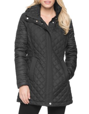 UPC 694414357081 product image for Marc New York Andrew Marc Maggie Quilted Convertible Coat-BLACK-Large | upcitemdb.com