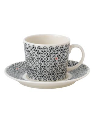 UPC 701587015813 product image for ROYAL DOULTON Charlene Mullen Foulard Star Teacup and Saucer - BLACK/WHITE | upcitemdb.com