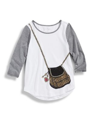 UPC 704624003361 product image for Jessica Simpson Girls 2 to 6 Lilli Purse Tee - White - 6X | upcitemdb.com