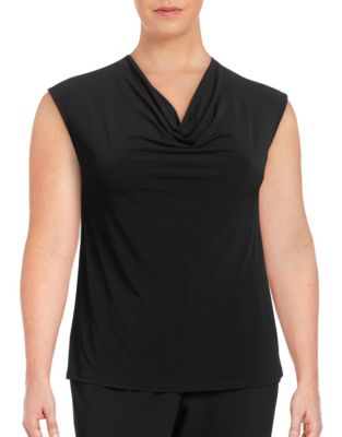 UPC 704626438628 product image for Kasper Suits PLUS Matte Jersey Sleeveless Top-BLACK-3X | upcitemdb.com