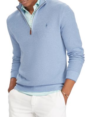 UPC 712169568337 product image for Polo Ralph Lauren Cotton Half-Zip Sweater-BLUE-Medium | upcitemdb.com