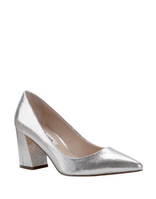 UPC 716142000104 product image for Nina Tinsley Block Heel Pumps-SILVER-10 | upcitemdb.com