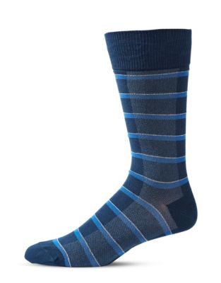 UPC 722557827601 product image for Boss Plaid Striped Socks-DARK BLUE-7-12 | upcitemdb.com