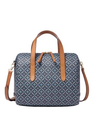 fossil sydney satchel navy