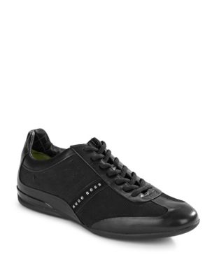 UPC 725840025005 product image for Hugo Boss Space Select Leather Sneakers-BLACK-11 | upcitemdb.com