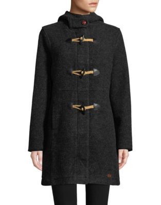 UPC 728175148043 product image for Woolrich Century Wool-Blend Duffle Coat-BLACK-Medium | upcitemdb.com