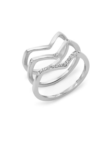 UPC 730588000313 product image for A.B.S. By Allen Schwartz Stackable Chevron Midi Ring Set-SILVER-7 | upcitemdb.com