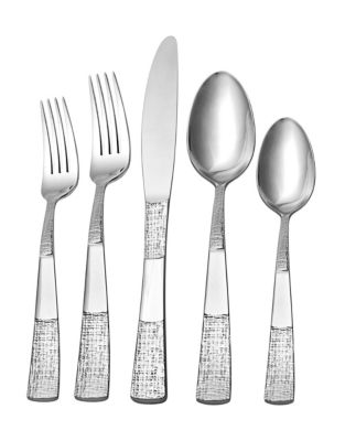 Hampton Mansfield 20-Piece Flatware Set-SILVER-One Size