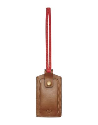 UPC 762346318774 product image for Fossil Contrast Leather Luggage Tag-SADDLE-One Size | upcitemdb.com
