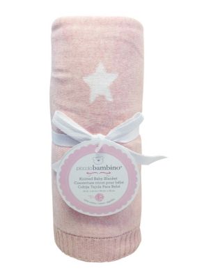 UPC 773299313723 product image for Piccolo Bambino Knitted Jacquard Star Baby Blanket-PINK-One Size | upcitemdb.com