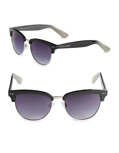 UPC 781268746946 product image for Vince Camuto Mixed Media Vintage 54mm Cat-Eye Sunglasses-BLACK-One Size | upcitemdb.com