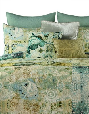 Tracy Porter Chloe Prewashed Patchwork Quilt-GREEN-Queen