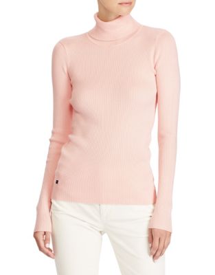 UPC 789022630876 product image for Lauren Ralph Lauren Ribbed Cotton-Blend Turtleneck-PINK-Large | upcitemdb.com