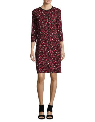 UPC 789022544425 product image for Lauren Ralph Lauren Printed Crew Neck Sheath Dress-RED MULTI-X-Large | upcitemdb.com