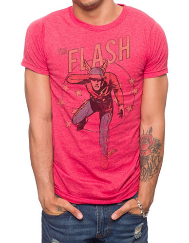 Jack Of All Trades The Flash Print Slub T-Shirt-RED-Large
