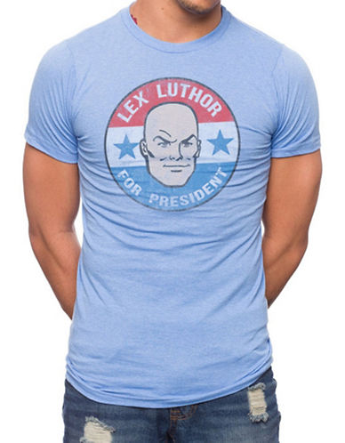 Jack Of All Trades Lex Luthor Print T-Shirt-LIGHT BLUE-Small