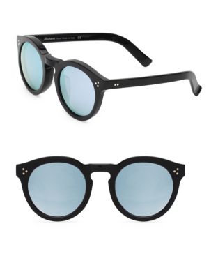 Illesteva Leonard 47mm Black And Silver Oxford Sunglasses-