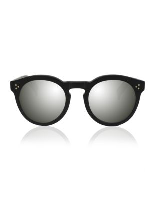 Illesteva Leonard 2 Round Sunglasses-MATTE BLACK WITH SILVER