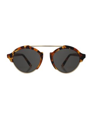 Illesteva Milan 3 55mm Round Mirror Sunglasses-LIGHT 