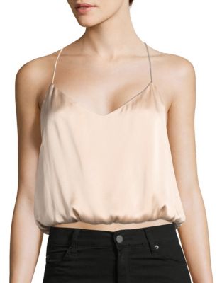 Kendall + Kylie Silk Draped Cami-RED-Large