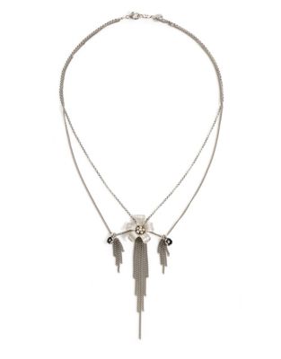 Chan Luu Fringe Flower Necklace-SILVER-One Size