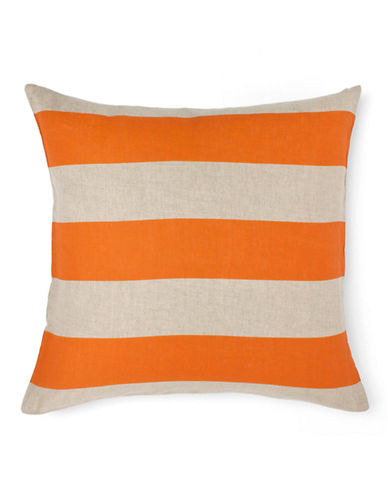 Aura Wide Stripe Decorative Cushion-ORANGE-One Size