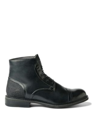 mens leather and canvas boots