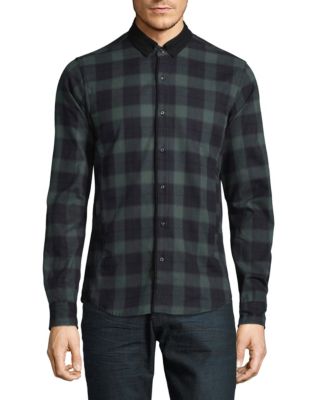 EAN 8719031660771 product image for Scotch And Soda Checkered Cotton Sport Shirt-BROWN-Large | upcitemdb.com