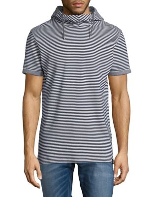 EAN 8719031824944 product image for Scotch And Soda Bonded Hooded T-Shirt-NAVY/WHITE-Large | upcitemdb.com