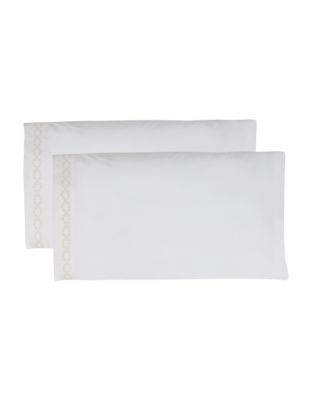 UPC 883893382459 product image for Vera Wang Fretwork Pillowcase Pairs-WHITE-Queen | upcitemdb.com